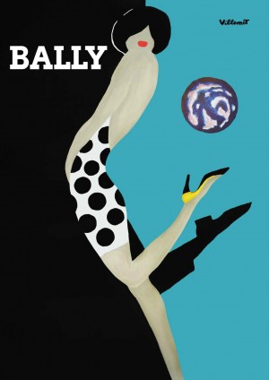 Vintage Bally Poster Giclee Print Aqua Blue